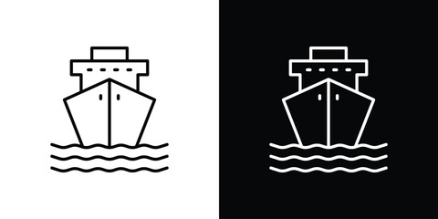 Cargo ship icon collection. Line vector sign, symbol for web and mobile © Gopal