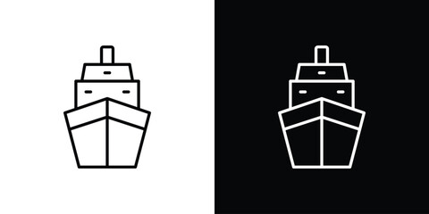 Cargo ship icon collection. Line vector sign, symbol for web and mobile