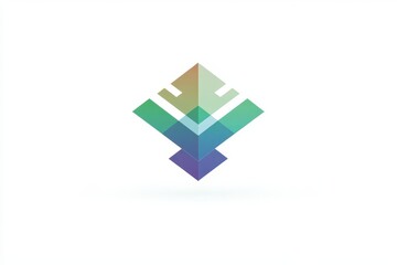 Obraz premium Abstract Geometric Design with Layered Shapes and Soft Colors