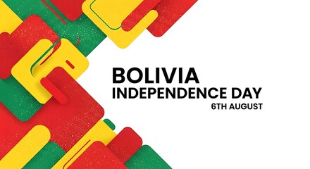 Bolivia Independence Day Celebration Vibrant Geometric Design with National Colors