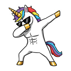 Dabbing Unicorn with Sunglasses