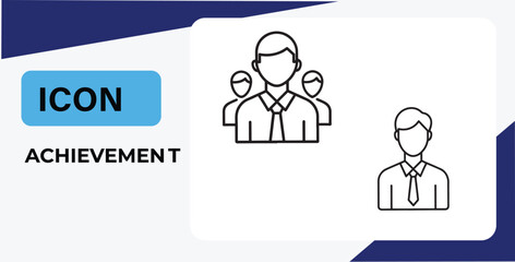 Business Team and Individual Achievement Icon Vector Illustration for Professional Success and Corporate Leadership