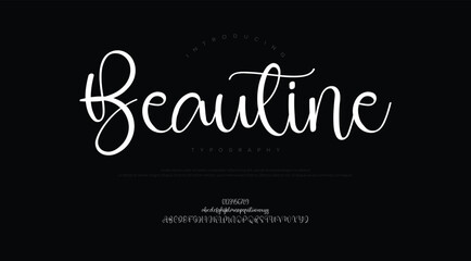 Hand drawn vector alphabet. Modern monoline signature script font. Elegant Signature Font. Best Alphabet Beautiful Calligraphy Signature Font
