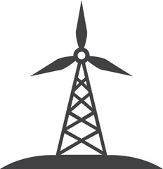 Simple wind turbine icon silhouette vector