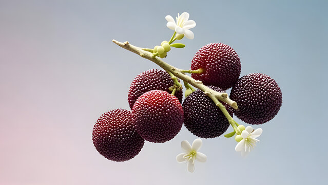 Red bayberries on a branch