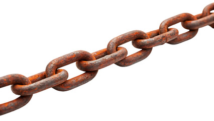 Fototapeta premium rusty chain isolated isolated on white background