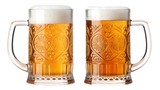 beer mugs isolated on white background