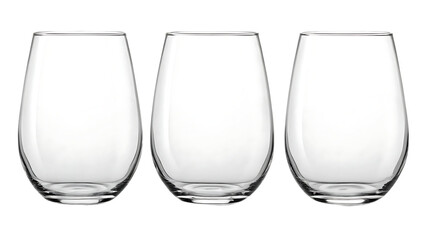 blank wine glass tumblers isolated on white background