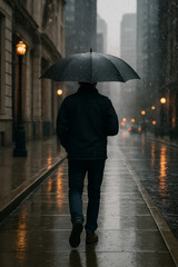 man with umbrella