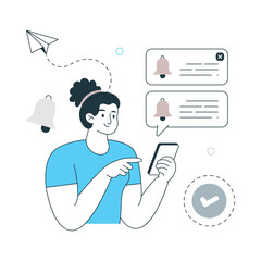Mobile Notification Vector Illustration. EPS 10 File