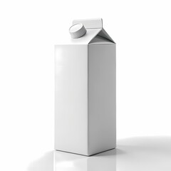 Blank White Carton Packaging Milk Juice Beverage Box Mockup for Branding and Design