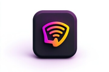 Colorful Shield Icon Representing Secure Wireless Connectivity