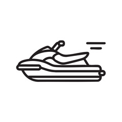 A black and white outline of a fast personal watercraft.