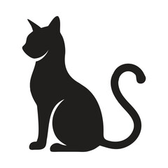 Black Cat Silhouette on White 