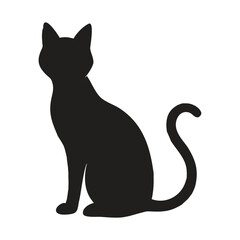 Black Cat Silhouette on White 