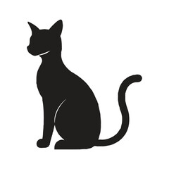 Black Cat Silhouette on White 