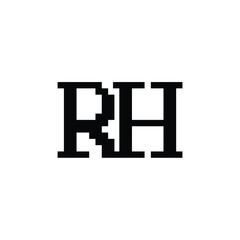 RH monogram logo design letter text name symbol monochrome logotype alphabet character simple logo