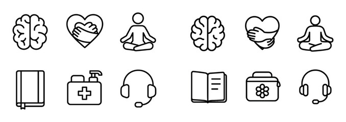Fototapeta premium Mental Health Icons