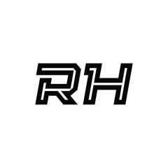 RH monogram logo design letter text name symbol monochrome logotype alphabet character simple logo