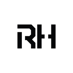Obraz premium RH monogram logo design letter text name symbol monochrome logotype alphabet character simple logo