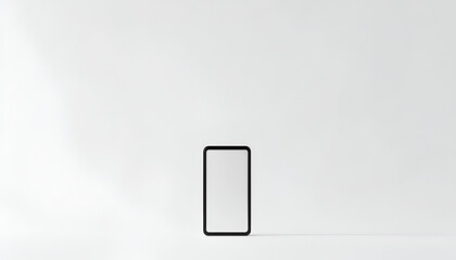 A modern black digital tablet with a blank screen stands upright on a clean white background.