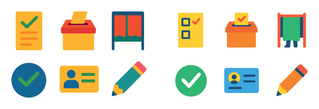 Colorful Election Icons
