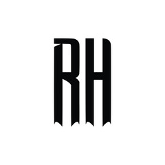RH monogram logo design letter text name symbol monochrome logotype alphabet character simple logo