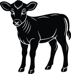baby calf black outline artwork.