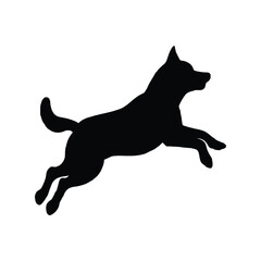 PrintJumping Dog Vector  Silhouette  