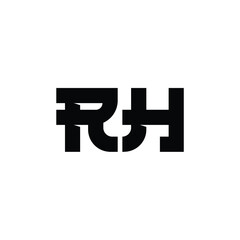 RH monogram logo design letter text name symbol monochrome logotype alphabet character simple logo