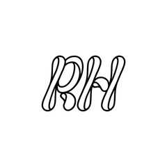 RH monogram logo design letter text name symbol monochrome logotype alphabet character simple logo