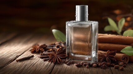 Luxury Perfume Bottle with Star Anise and Natural Spices