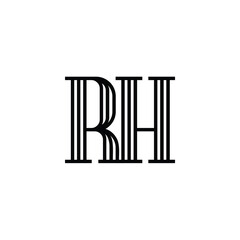 RH monogram logo design letter text name symbol monochrome logotype alphabet character simple logo