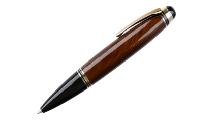 Elegant wooden ballpoint pen with sleek design and shiny finish