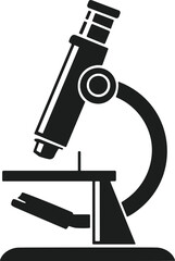 Microscope Silhouette Icon – Scientific Equipment Vector Illustration