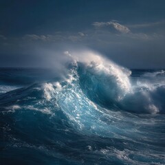 Naklejka premium Elegant photo of heavy and blue wave of Tenerife.