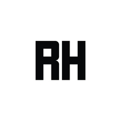 RH monogram logo design letter text name symbol monochrome logotype alphabet character simple logo