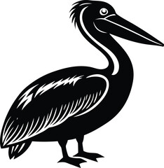 minimal pelican bird vector graphic.