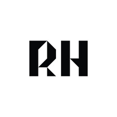 RH monogram logo design letter text name symbol monochrome logotype alphabet character simple logo