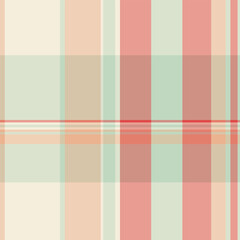National textile vector pattern, mat check plaid tartan. Sensual seamless fabric background texture in light and red colors.