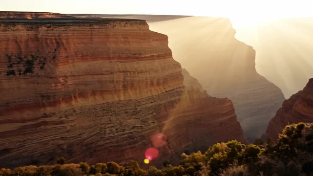 Sunrise illuminating goosenecks state park canyon