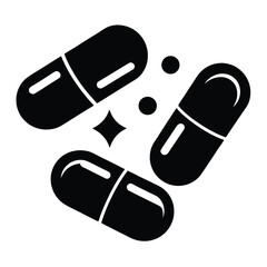 vitamin capsules vector icon