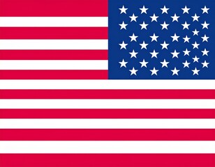 Naklejka premium A high-resolution, symmetrical illustration of the national flag of the United States of America, a symbol of patriotism.