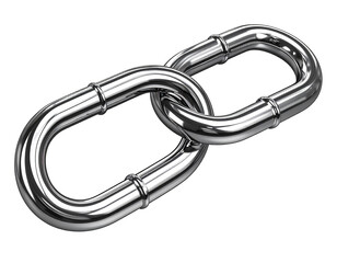 Fototapeta premium Flat Chain Link Icon with Interlocking Rings, Horizontal View, Isolated PNG.And transparent the background.