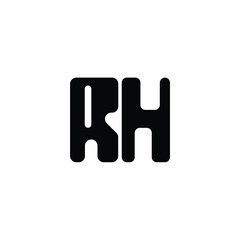 RH monogram logo design letter text name symbol monochrome logotype alphabet character simple logo