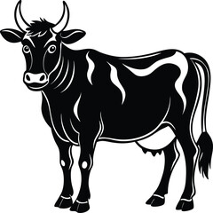 single cow icon on white background.
