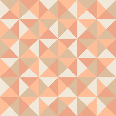 peach color triangles. geometric repetitive background. vector seamless pattern. fabric swatch. wrapping paper. continuous print. design element for decor, textile, apparel, linen