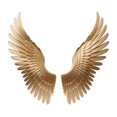 Obraz premium Golden angel wings isolated on transparent background
