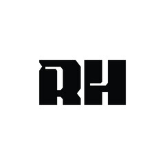 RH monogram logo design letter text name symbol monochrome logotype alphabet character simple logo