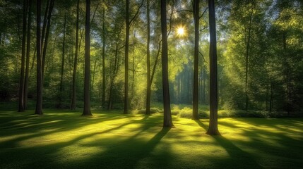 Obraz premium Sunlit Forest Clearing